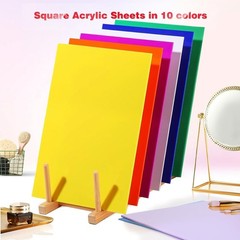 Colorful 8x12in Acrylic Sheets – 10 Assorted Colors for Creative Laser Crafting
