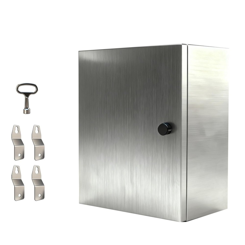 12x10x6″ 304 Stainless Steel Enclosure IP66 Waterproof and Dustproof Metal Box