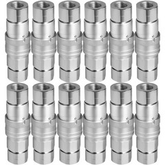 12 Sets of 1/2″ NPT Flat Face Hydraulic Coupler Quick Connect Skid Steer Bobcat