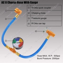 Refrigerant Recharge Kit A/C R134-a Self-Sealing Adapter for AC Sealing cans