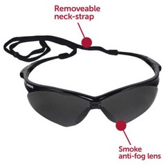 3- 22475 NEMESIS KleenGuard Safety Glasses Smoke Gray Anti-Fog Sunglasses UV Z87