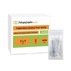 1000 Pcs 7″ x 7″ Zipper Bags Clear 2 Mil Reclosable Polybag Ziplock Baggies