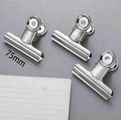6 pcs Stainless Steel Binder Clips Strong Metal Paper Clamps