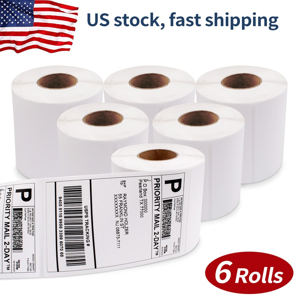 6 rolls Thermal Shipping Labels 4*6 inch for UPS USPS Shipstation 2100 labels