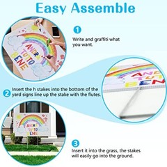 Blank Yard Signs with Stakes Custom Yard Sign 17×12 Inch 4 Pack Corrugated Pl…