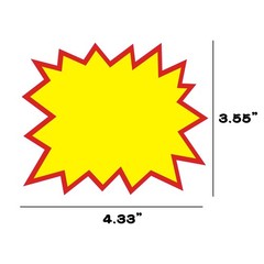 SMOQYKBW 200 PCS Blank Star 4.33 x 3.55 inches, Yellow With a Red Border