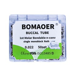 BOMAOER dental orthodontic 1st molar monoblock buccal tube red 0.022 50 sets