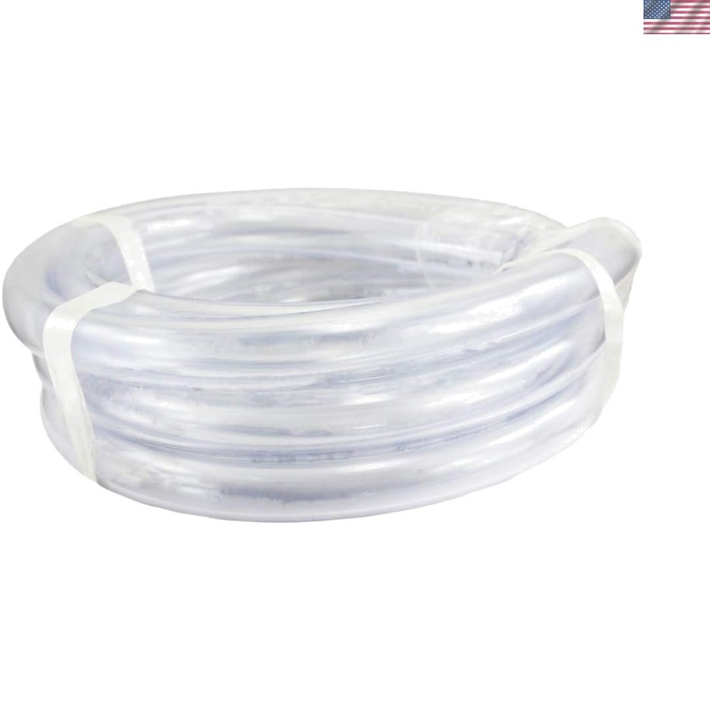Clear Vinyl PVC Tubing 1-1/2″ ID, 25 Foot Length, Flexible 63A Hardness
