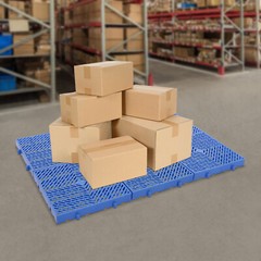 6 Pcs Blue Plastic Grid Trays Moisture Resistant Pad For Goods/Plants 40*40*5 cm