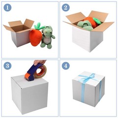 8x8x8 Shipping Boxes Set of 25, White Corrugated Cardboard Box for Small Busi…