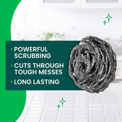 3 Count Metal Cleaning Scrub Pads Tough Stain Remover Kitchen Dish Stainless
