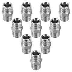 10 Pack Hydraulic Hose Adapter Fittings: 1/2″ NPTF Male x 1/2″ NPTF Male w/Cover