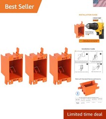 Durable 14 Cubic Inch Outlet Boxes – 3 Pack, Listed for Safe Installations