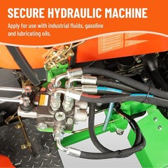 33FT Hydraulic Hose + 16 Fittings Straight & 90° 1/4″ JIC Female & 1/4 NPTF Male