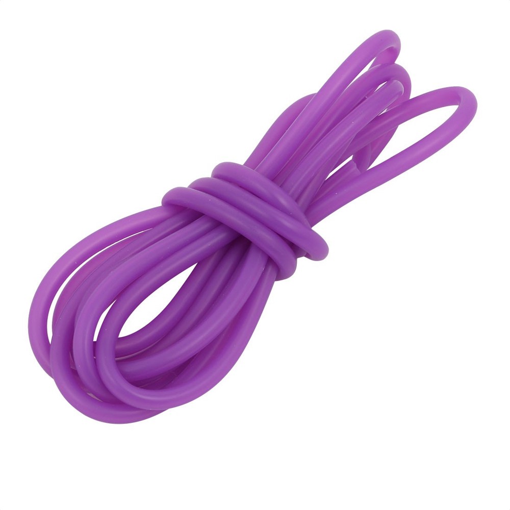 3mm x 5mm Dia High Temp Resistant Silicone Tube Hose Rubber Pipe Purple 2M Long