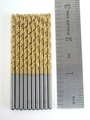 #32 TIN COATED HSS JOBBERS LENGTH DRILLS FLUTE NACHI 501P 10 PACK