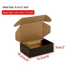 Sodissa 6x4x2 Inches Shipping Boxes Pack of 25, 6 x 4 x 2 inch, Black