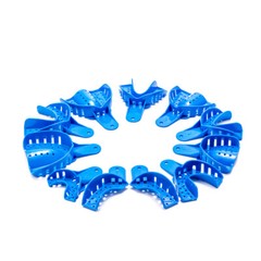 12 Pcs Dental Impression Trays Perforated Plastic Autoclavable Trays EASYINSMILE