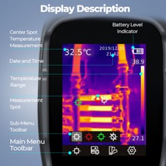 256X192 Infrared Thermal Imager Thermal Camera IR Resolution 10800P LCD Screen