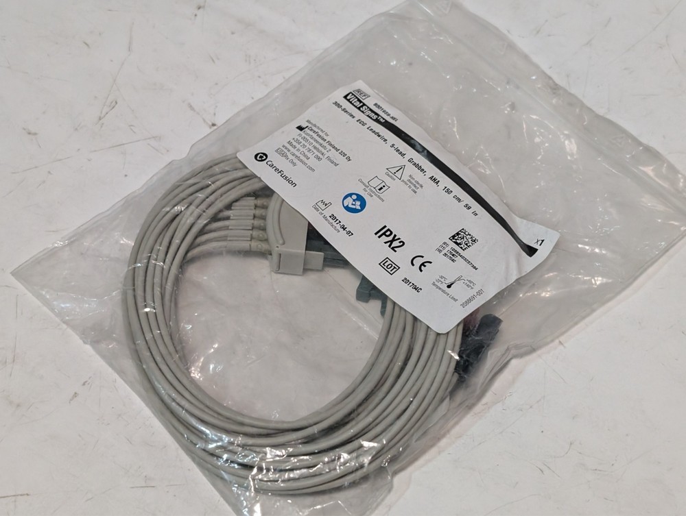 CareFusion 8001959-HEL 300-Series ECG Leadwire 5-lead Grabber AHA 150cm sealed