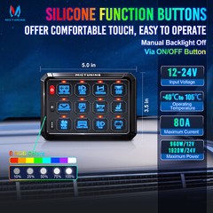5Inch RGB Switch Panel Toggle Momentary Strobe Pulsed Circuit Control Box System