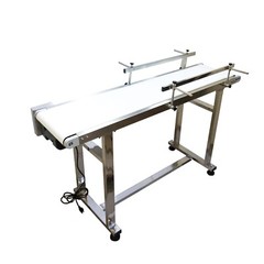 110V White PVC Belt Conveyor Speed Adjustable Industrial Transport Equipment