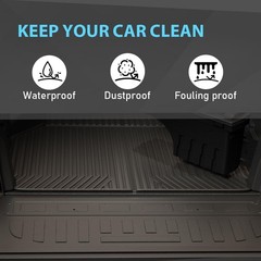 TPE Truck Bed Mat+Tailgate Mat Floor Mats, 2PCS