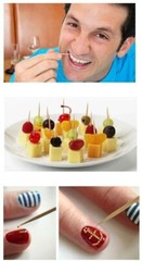 600 Pcs, Natural Bamboo Toothpicks 3 Bottle Dispenser Home Party