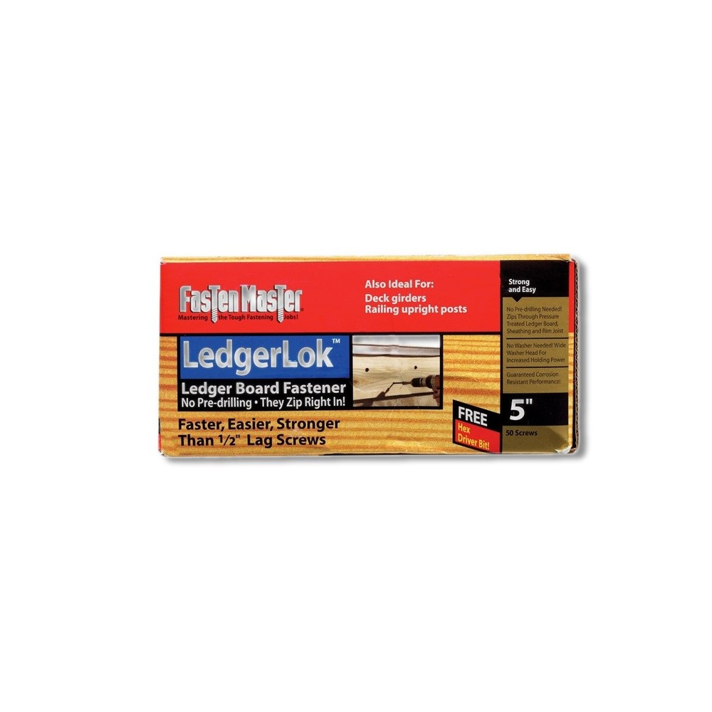 FastenMaster LedgerLok 5 in Silver Hex Washer Head Deck 50 pk FMLL005-50