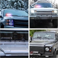 LED Dash Emergency Strobe Lights Interior Windshield Red Blue Warning Light H…