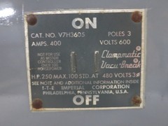 ITE V7H3605 400A 600V Fusible Panelboard Switch 400 Amp Fused Gould Siemens