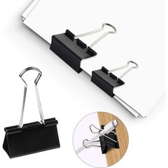 SANNIX 42 PCS Binder Clips, 1 inch 25mm Clips Black 1 inch,