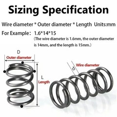 10Pcs Wire Dia 0.8mm / 1.0mm 304 Stainless Steel Compression Spring OD 5mm-16mm