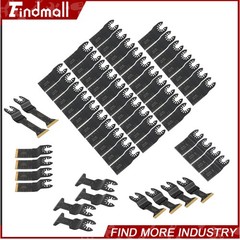 Findmall 55PCS 6 Types Universal Titanium Oscillating Saw Blades Multitool Blade