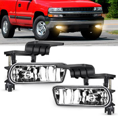 Fog Light Assembly Clear Lens Driving Bumper Lamp Pair 1999-2002 Chevy Tahoe