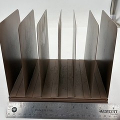 VTG Lit-Ning Metal File Desk Organizer 6 Vertical Slot Metal MCM Office Decor