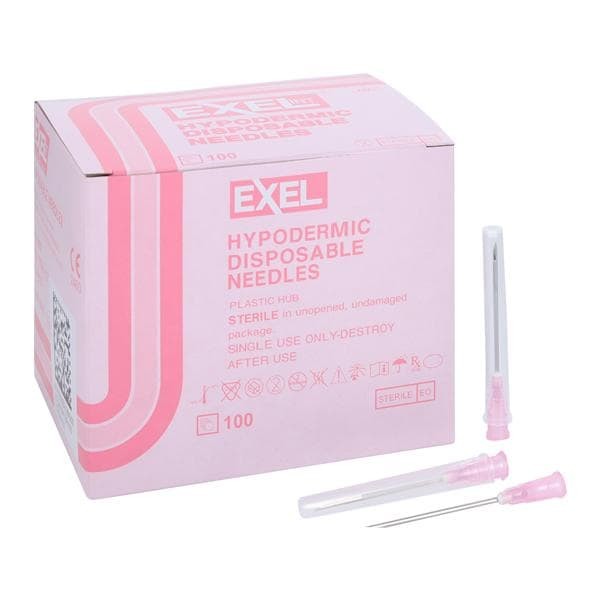 Exel 26420 Hypodermic Needles 18 Gauge 1.5″ 100/Bx