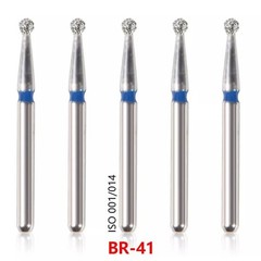 50 Pcs/Pack Dental High Speed Friction Grip Round Ball End Taper FG Diamond Burs