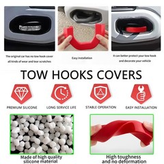 Custom Tow Hook Covers Compatible with 2019-2025 RAM 1500 for ram 1500, RED