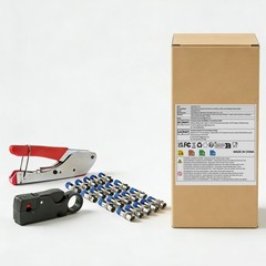 Coax Cable Crimper Coaxial Compression Tool Kit Wire Stripper with F RG6 RG59