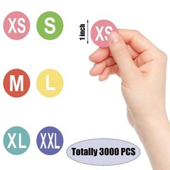 FEILIBAY 3000Pcs Clothing Size XS, S, M, L, XL, XXL, Assorted Colors