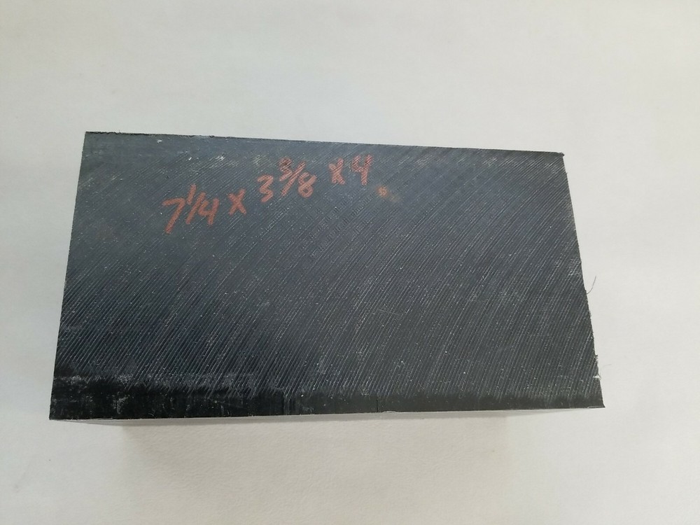 BLACK UHMW RECTANGLE BAR Machinable Plastic Flat Stock 3-3/8x4x7-1/4″