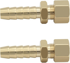 2PCS Compression Fitting 3/8″ Tube OD to 5/16″ Brass Hose Barb Transmission Cool