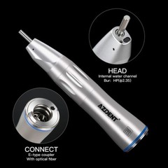AZDENT Dental Optic Fiber LED Low Speed Handpiece 1:1 Straight Inner Water Spray
