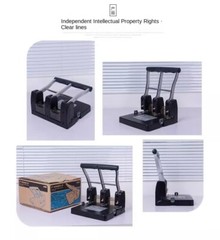 Effortless 3-Hole Punch: 100-Sheet Capacity, Manual, Heavy-Duty 3-Hole Punch