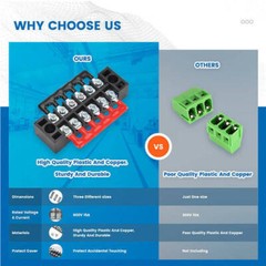 US Dual Row 3-12 Positions 600V 15A Screw Terminal Block Terminal Barrier Strip