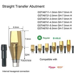 US Titanium straight abutment ti cemented abutment compatible Osstem Hiossen TS