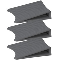 Optish Original Patented Door Stoppers for Bottom of Door, 3 Pack, Dark Grey
