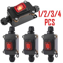 Waterproof Inline Cord Switch,DPST AC 20A-125V,16A-250V On Off Toggle 1/2/3/4PCS