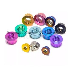 Titanium Flange Nuts M5 M6 M8 M10 M12 External 12-Point Nut for Bike Motorcycle
